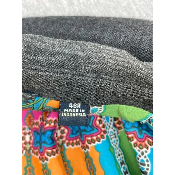 Robert Graham Blazer Men 46R Gray 100% Wool 2-Button Sports Jacket